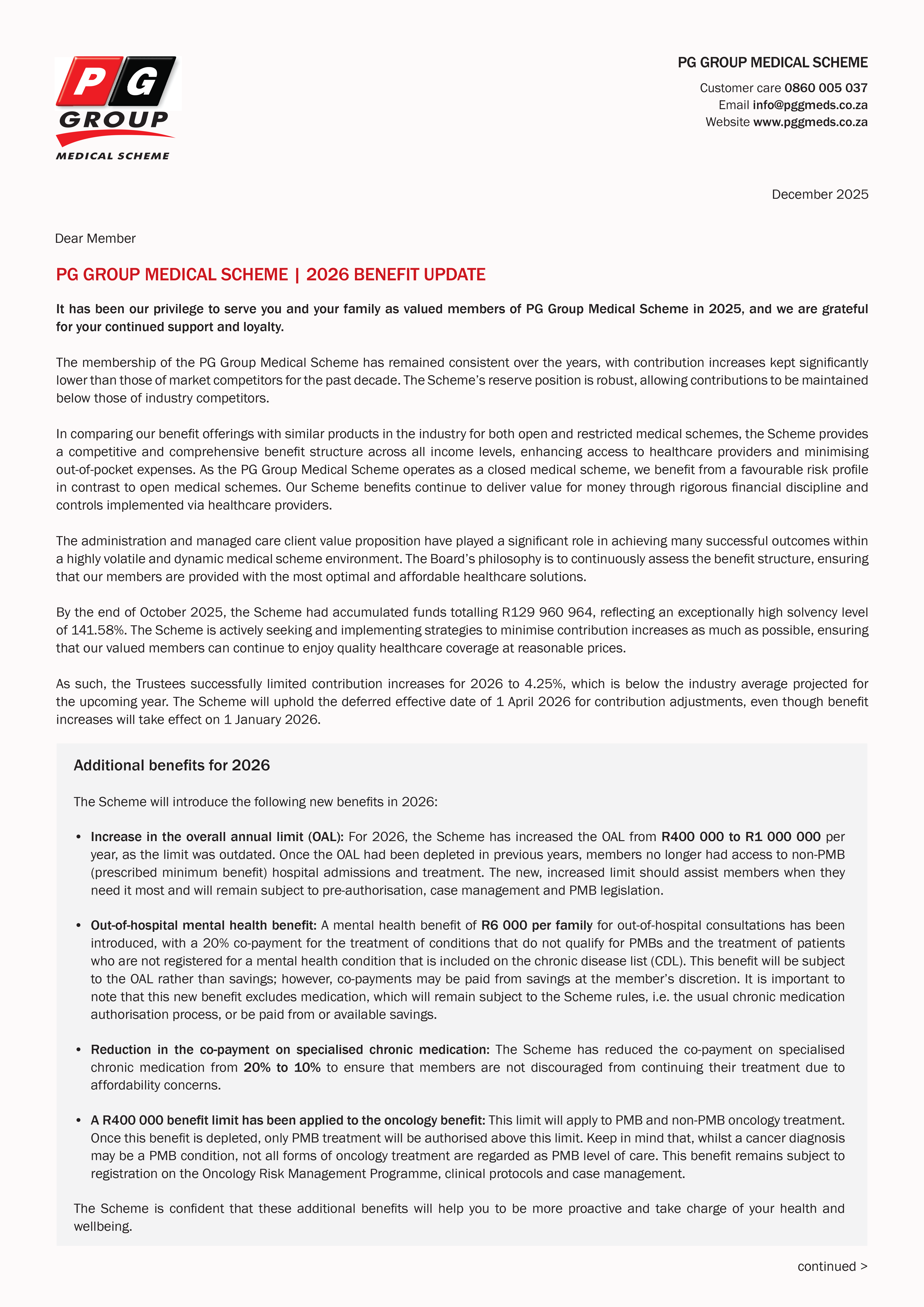 Benefits Update 2026